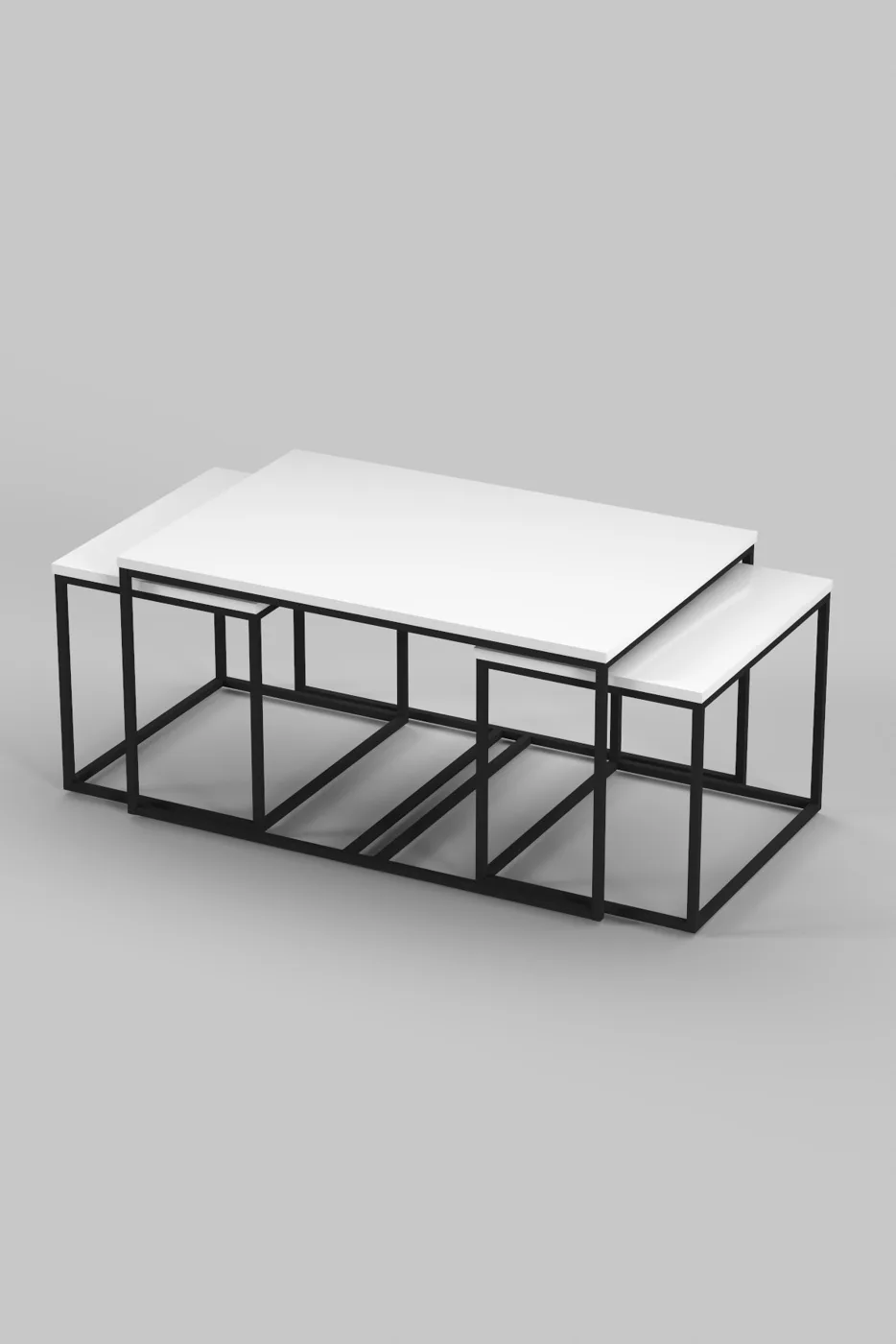 Flora Coffee & Nesting Table Set - White