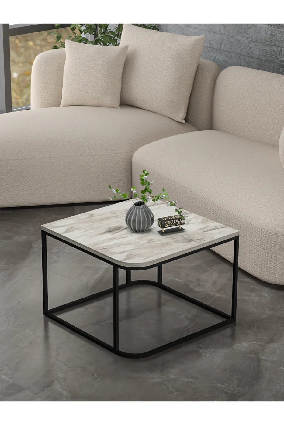 Damla Quadratischer Couchtisch - Ekru