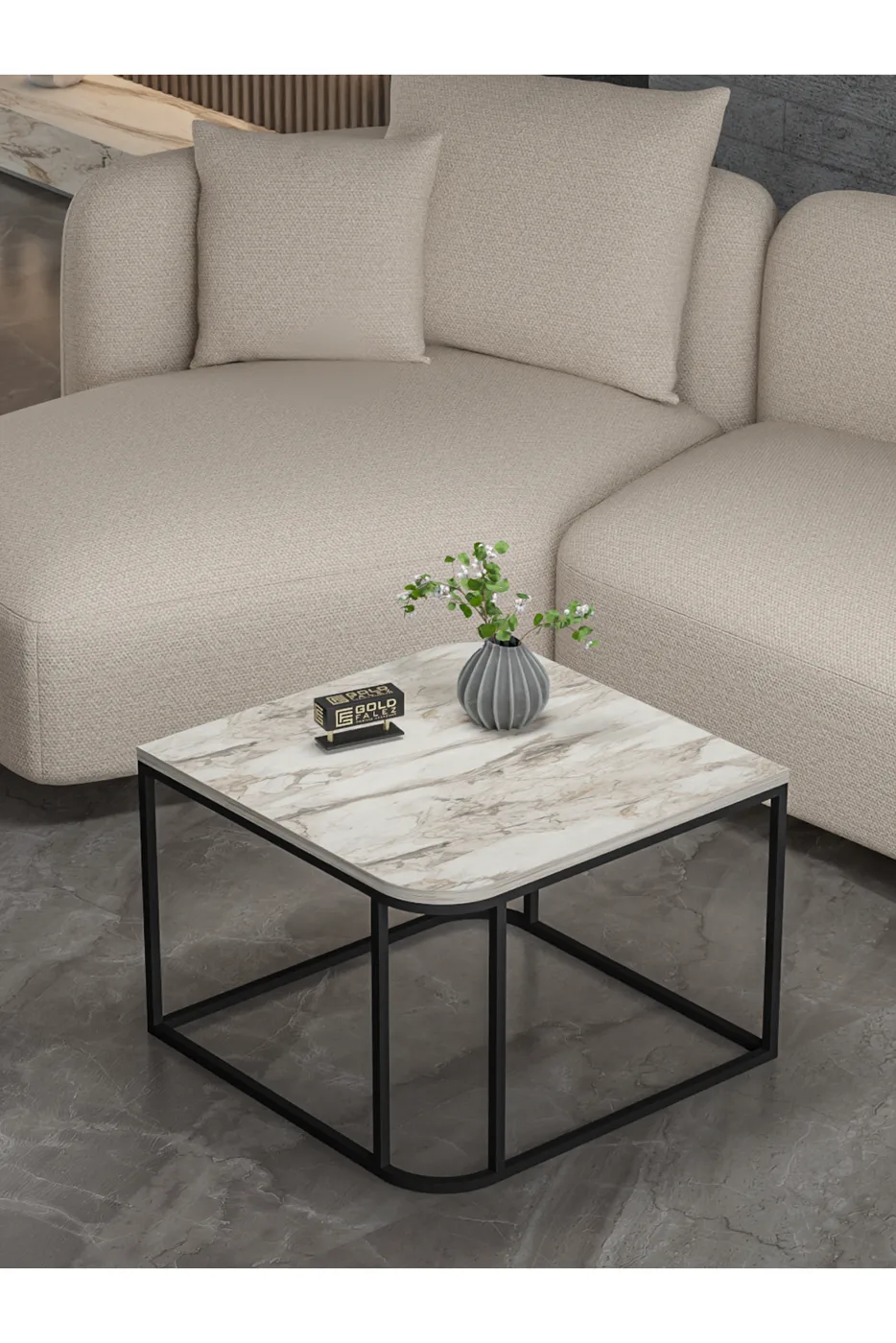 Damla Quadratischer Couchtisch - Ekru
