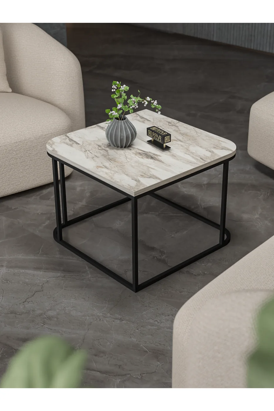 Damla Quadratischer Couchtisch - Ekru