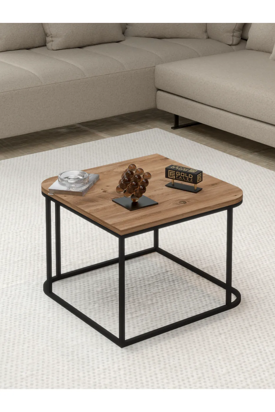 Damla Quadratischer Couchtisch - Braun