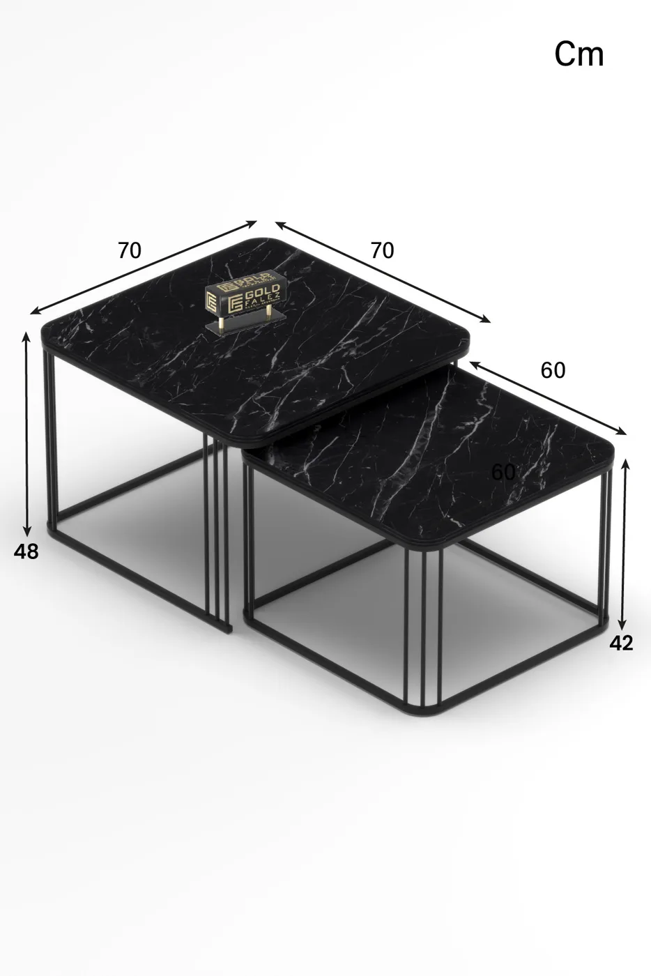 Alize 2-Piece Square Coffee Table - Black