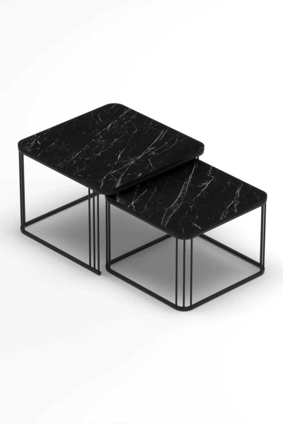 Alize 2-Piece Square Coffee Table - Black