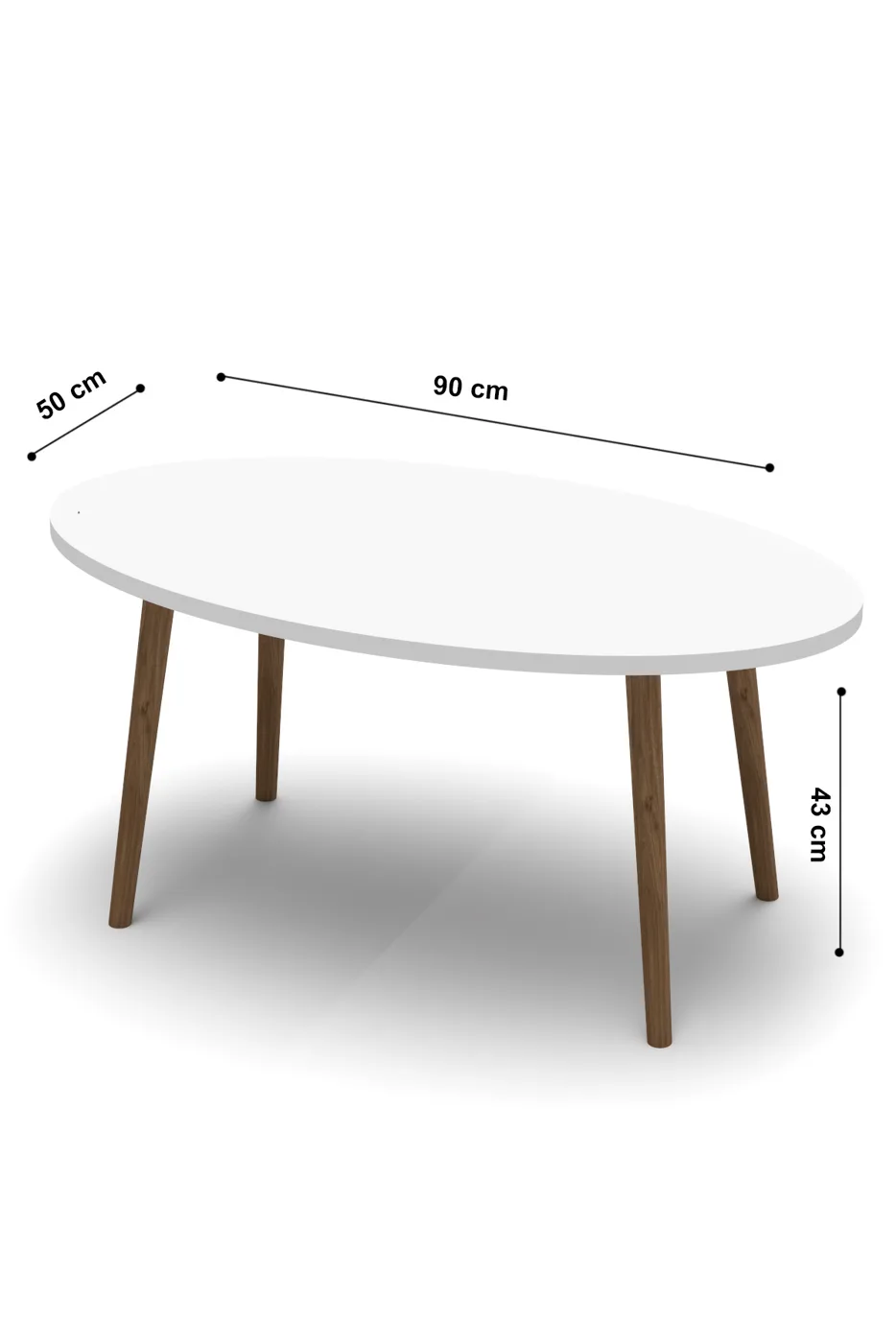 Turned Wooden Leg Oval Coffee & Nesting Table Set - Ecru