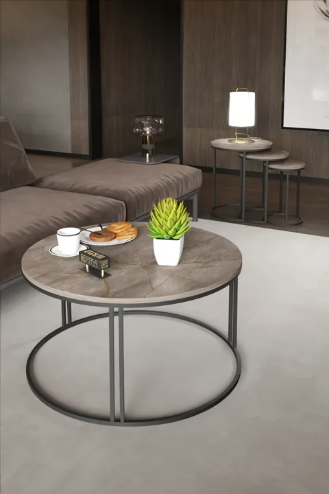 Set combinato tavolino da salotto e tavolini a incastro C - Gordion
