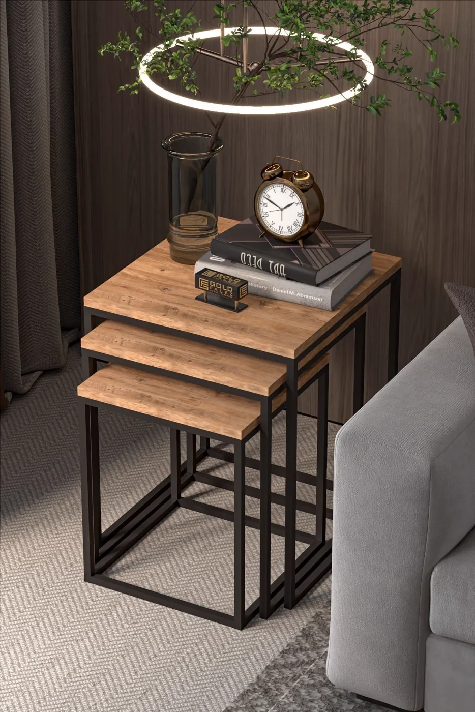 Cube 3-Piece Square Nesting Table Set - Atlantic Pine