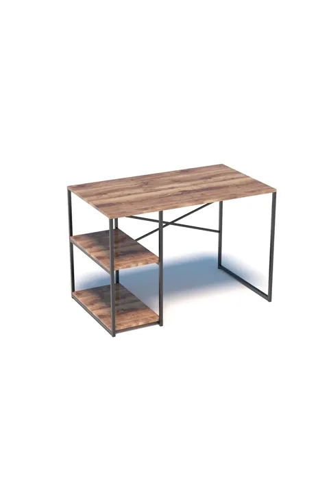 Desk with Side Shelf - Atlantic Pine