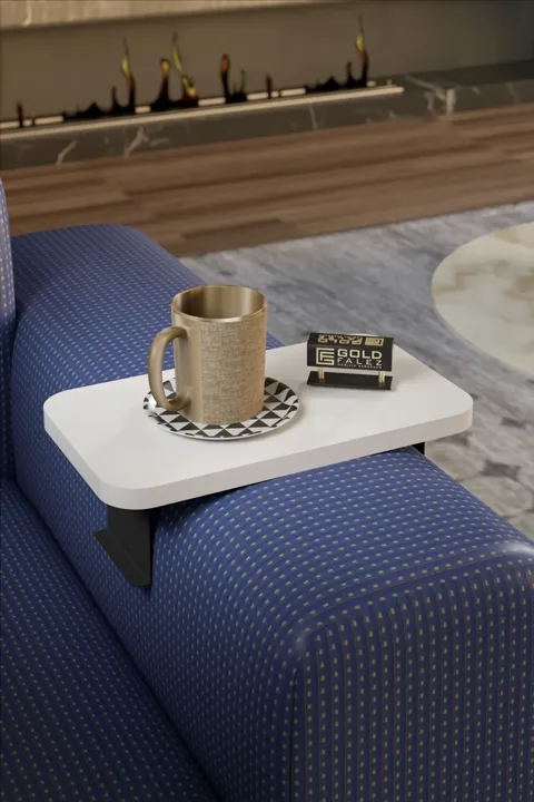Rectangular Adjustable Tray Side Table - White