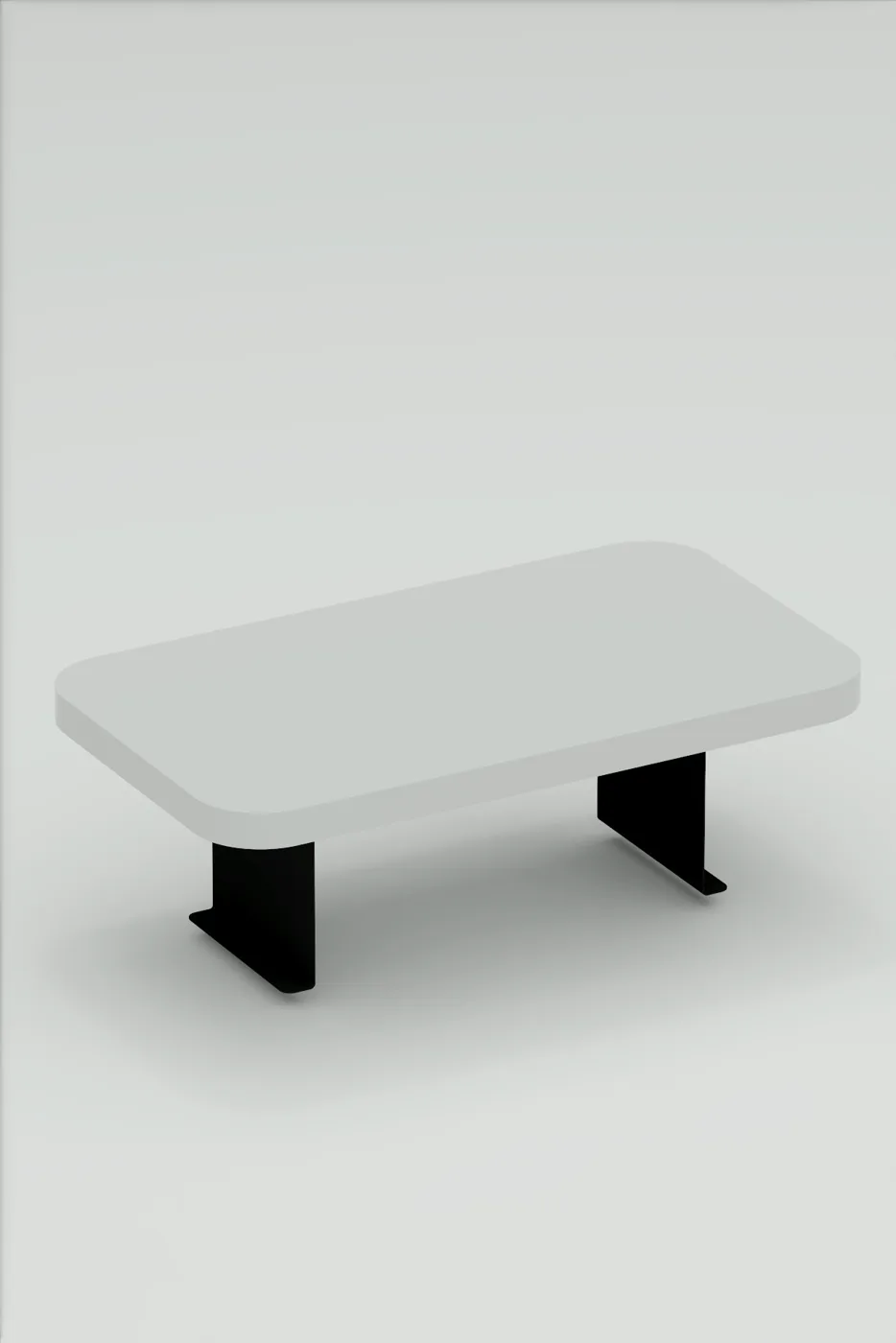 Rectangular Adjustable Tray Side Table - White
