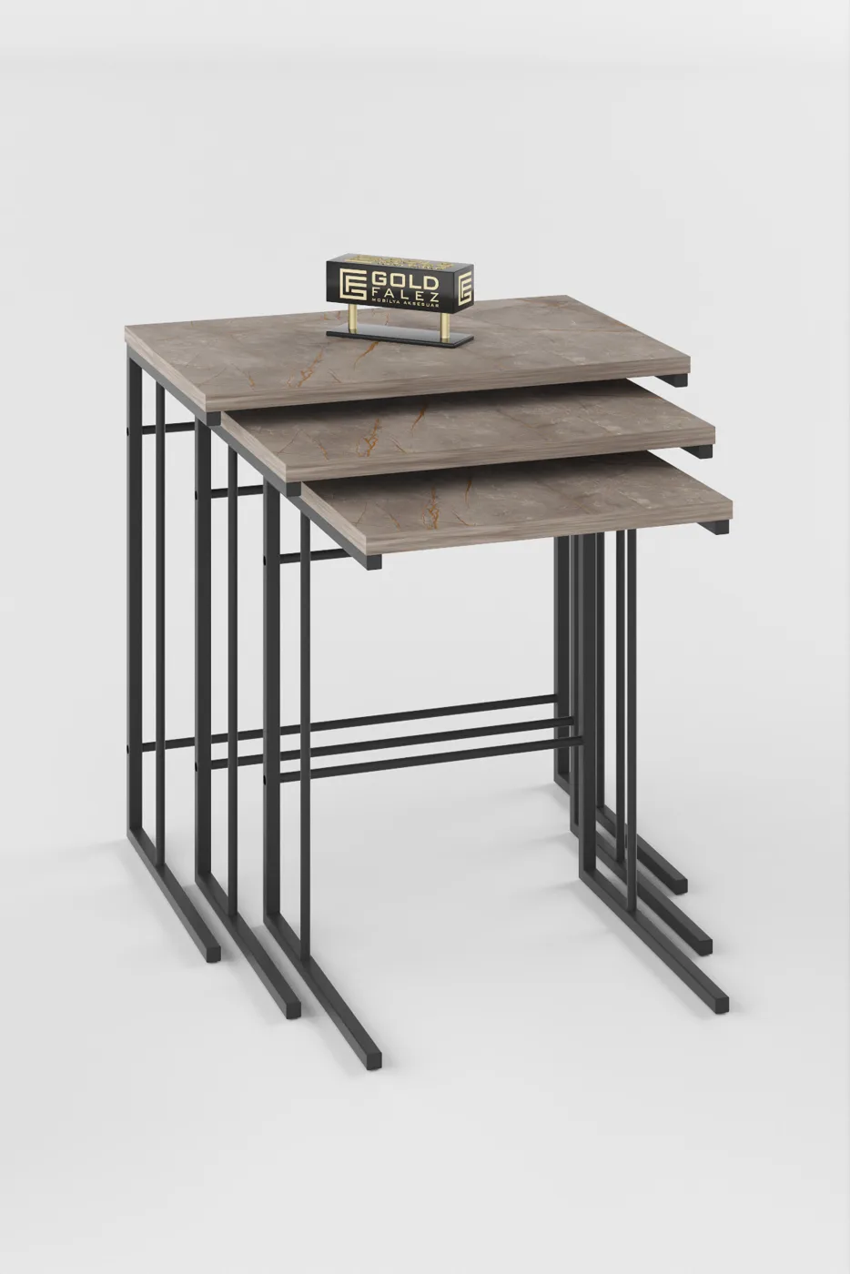 Solo 3-Piece Square Nesting Table Set - Gordion