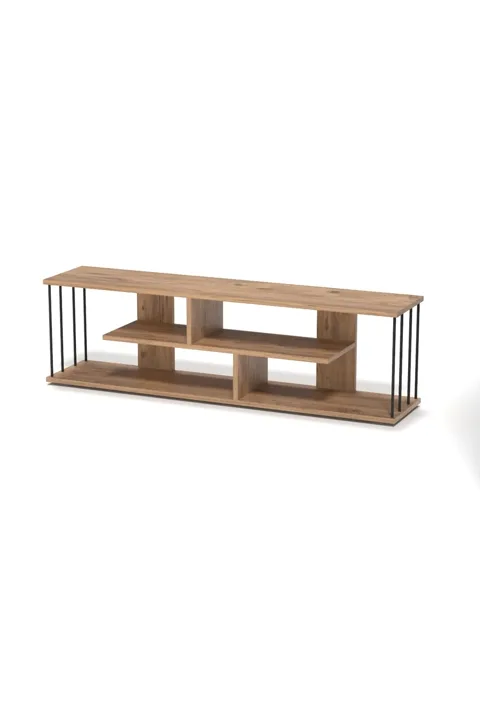 Gzd TV Unit with Wall Shelf - Walnut