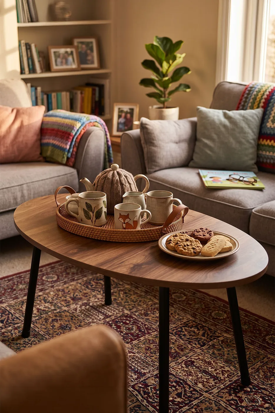 Oval Coffee Table Metal Legs - Atlantic Pine