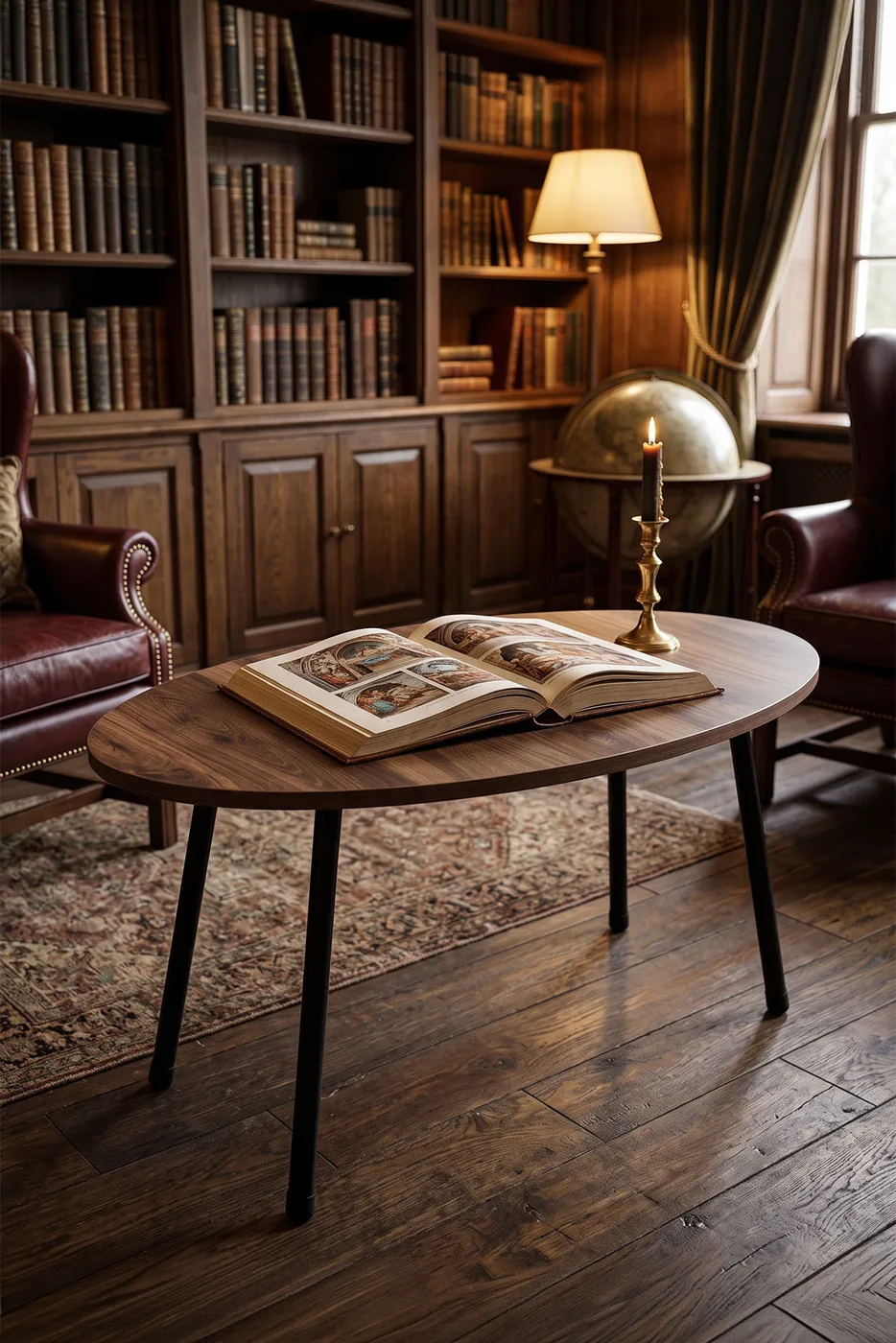 Oval Coffee Table Metal Legs - Atlantic Pine