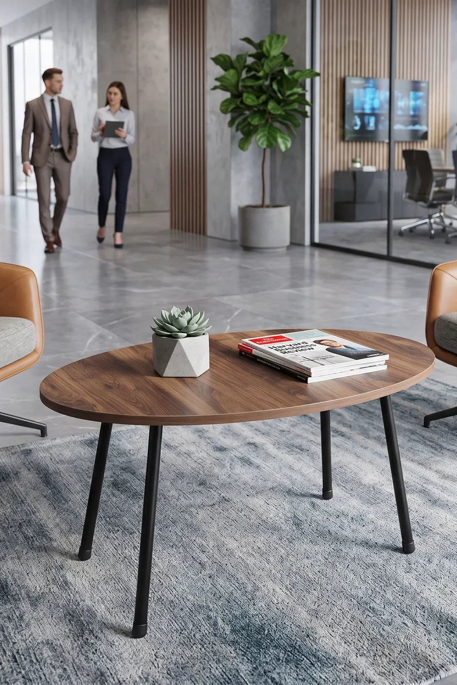Oval Coffee Table Metal Legs - Atlantic Pine