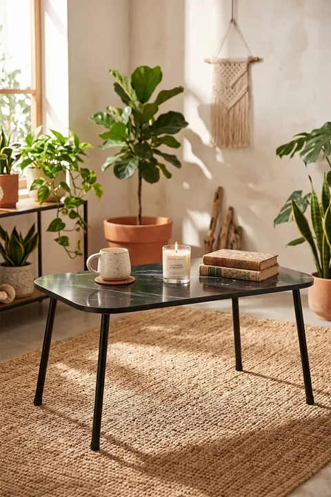 Rectangular Coffee Table Metal Legs - Atlantic Pine