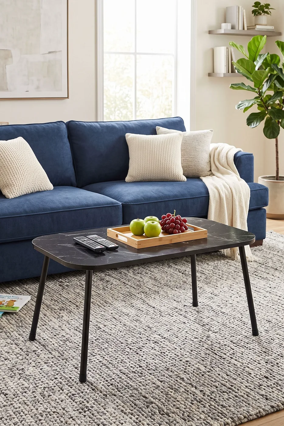 Rectangular Coffee Table Metal Legs - Atlantic Pine