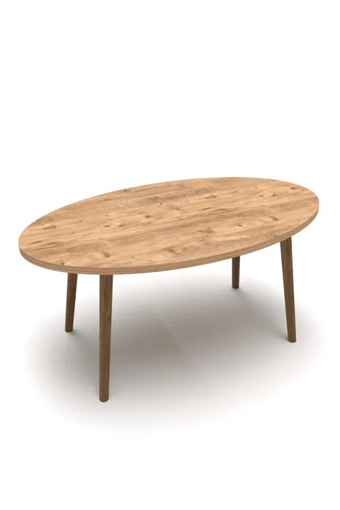 Turned Wooden Leg Oval Coffee Table - Atlantic Pine