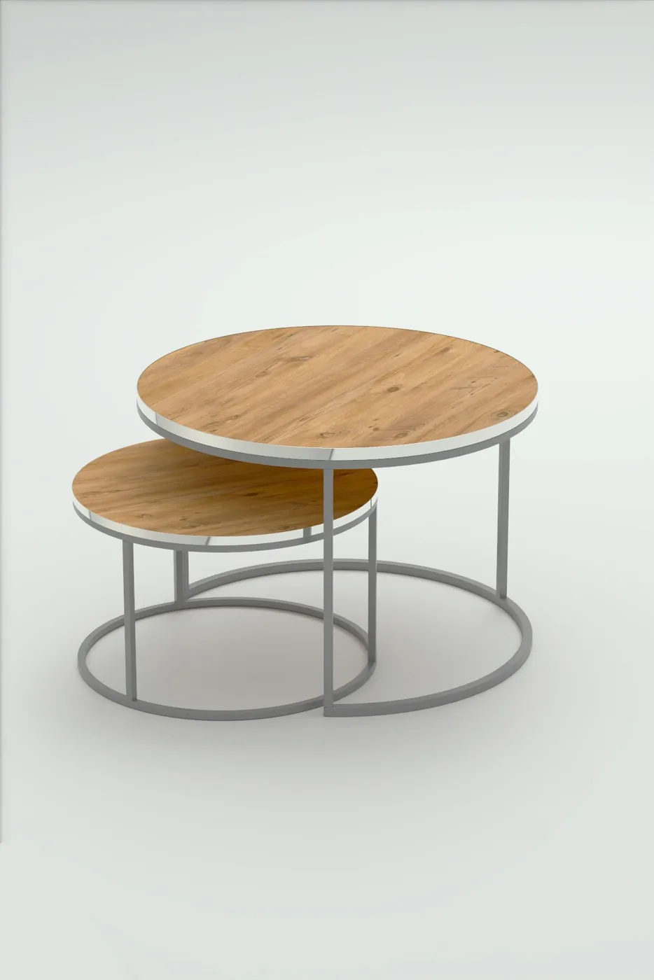Special 2-Piece Round Coffee Table Set - Atlantic Pine
