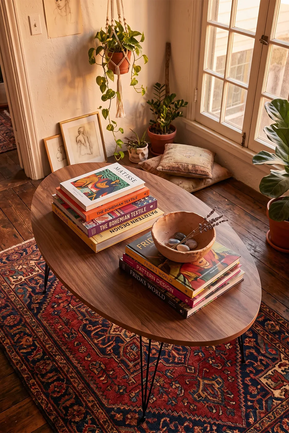 Wire Leg Oval Coffee Table - Atlantic Pine