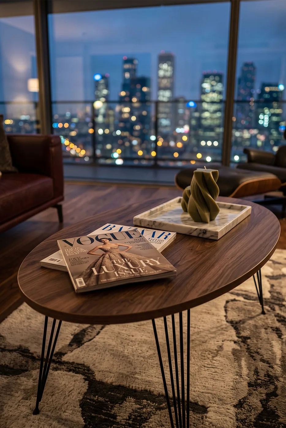 Wire Leg Oval Coffee Table - Atlantic Pine