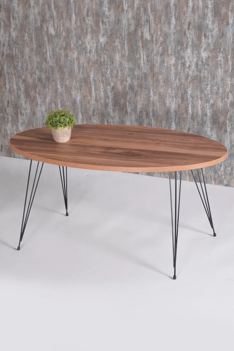 Wire Leg Oval Coffee Table - Atlantic Pine