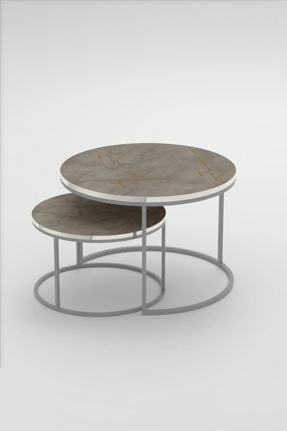 Special 2-Piece Round Coffee Table Set - Gordion