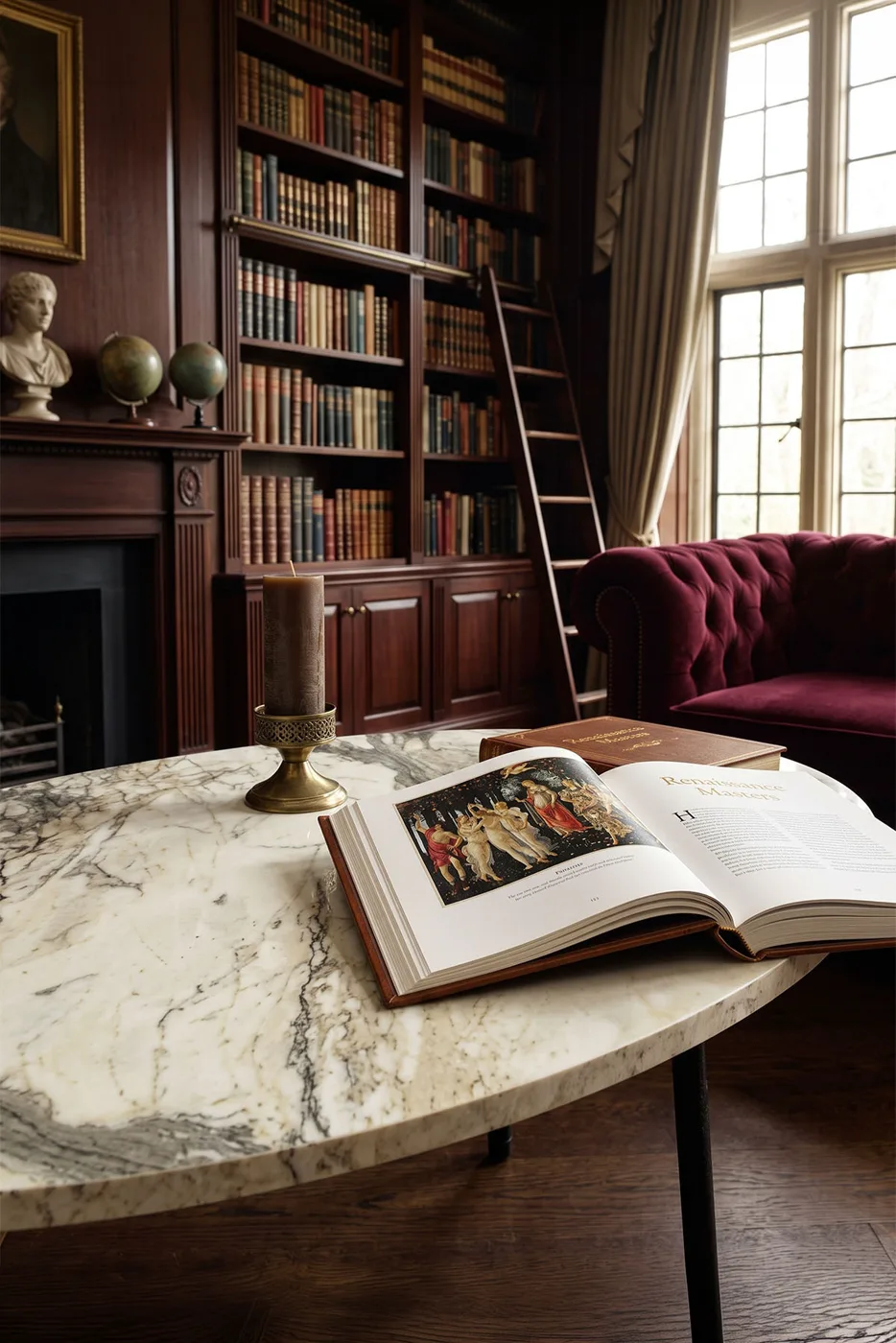 Oval Coffee Table Metal Legs - White Marble Effect