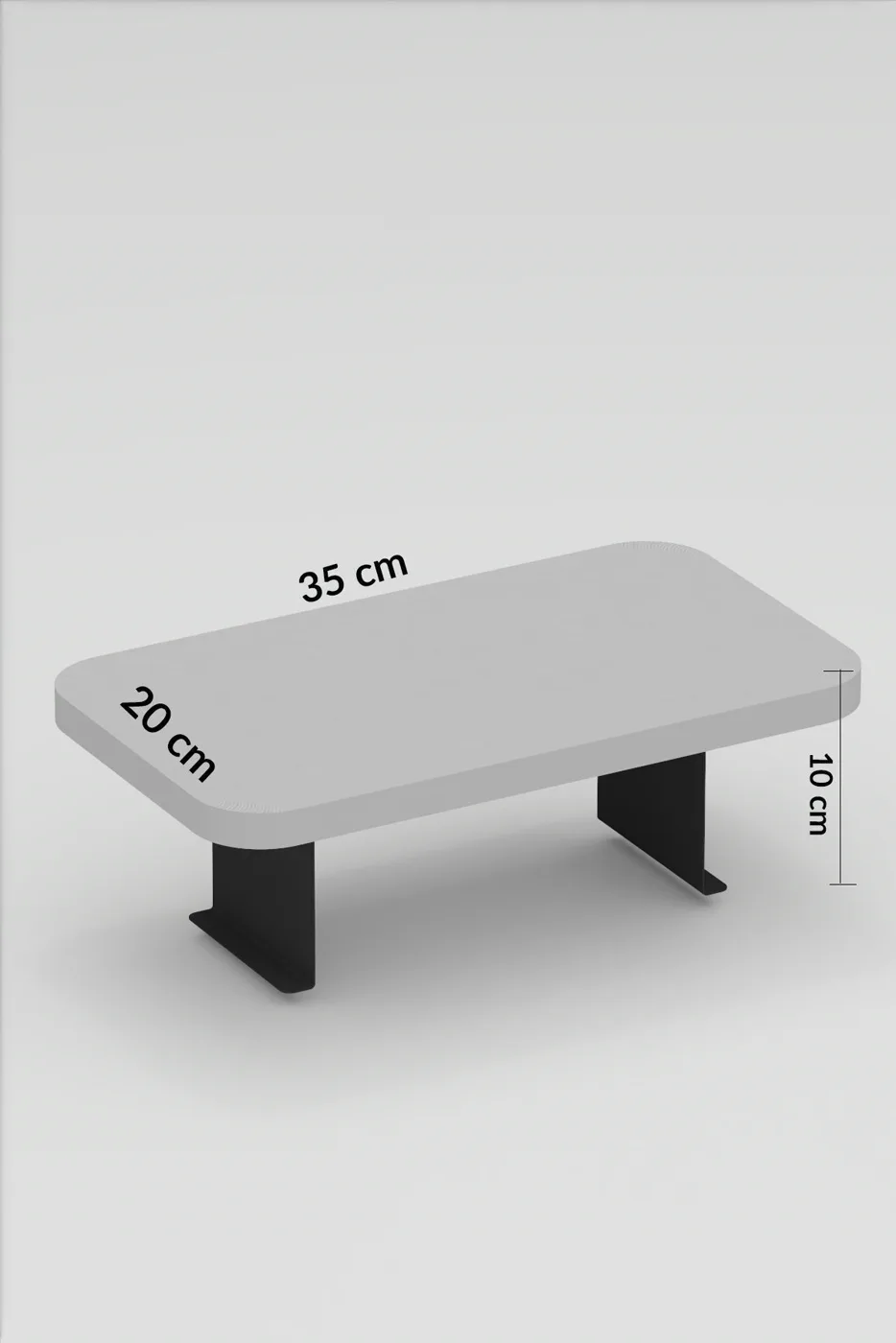 Rectangular Adjustable Tray Side Table - Cream