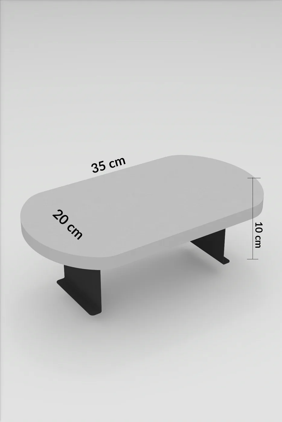 Oval Adjustable Tray Side Table - White