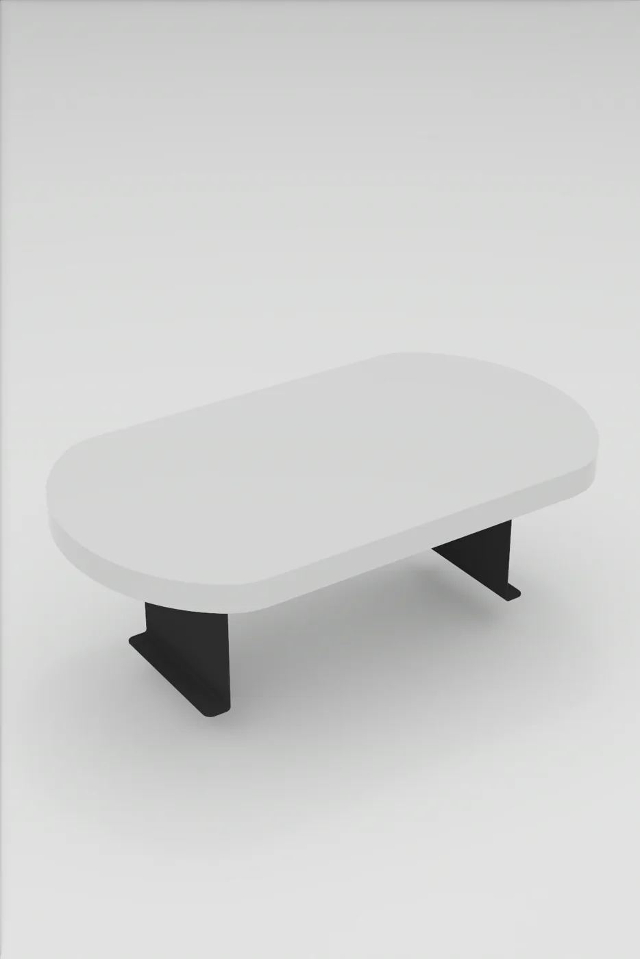 Oval Adjustable Tray Side Table - White