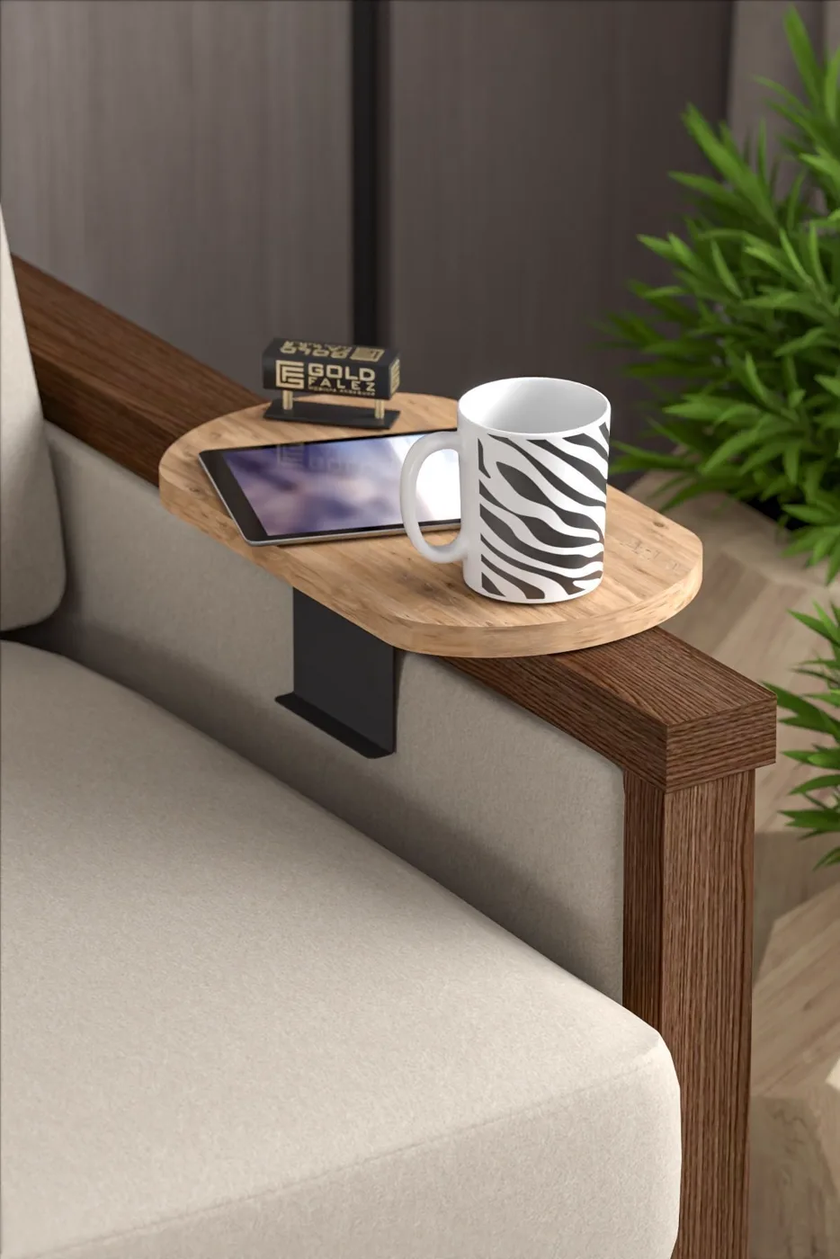 Oval Adjustable Tray Side Table - Atlantic Pine