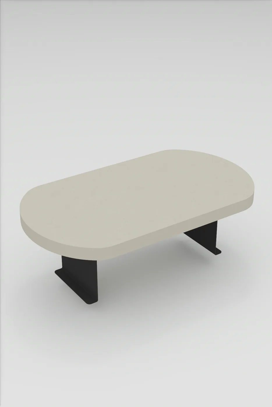 Oval Adjustable Tray Side Table - Cream