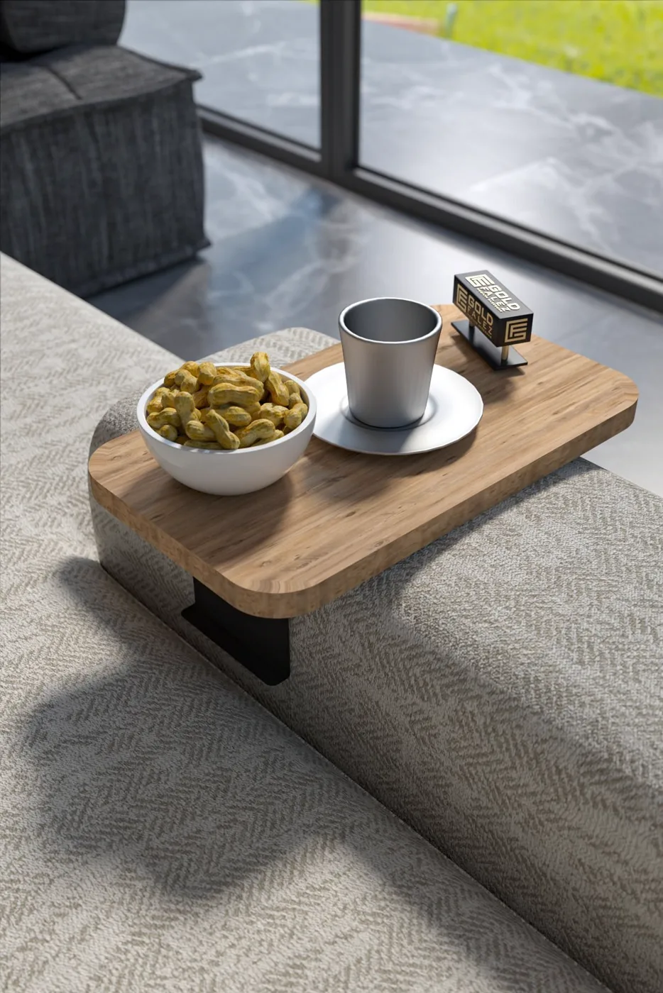 Rectangular Adjustable Tray Side Table - Atlantic Pine