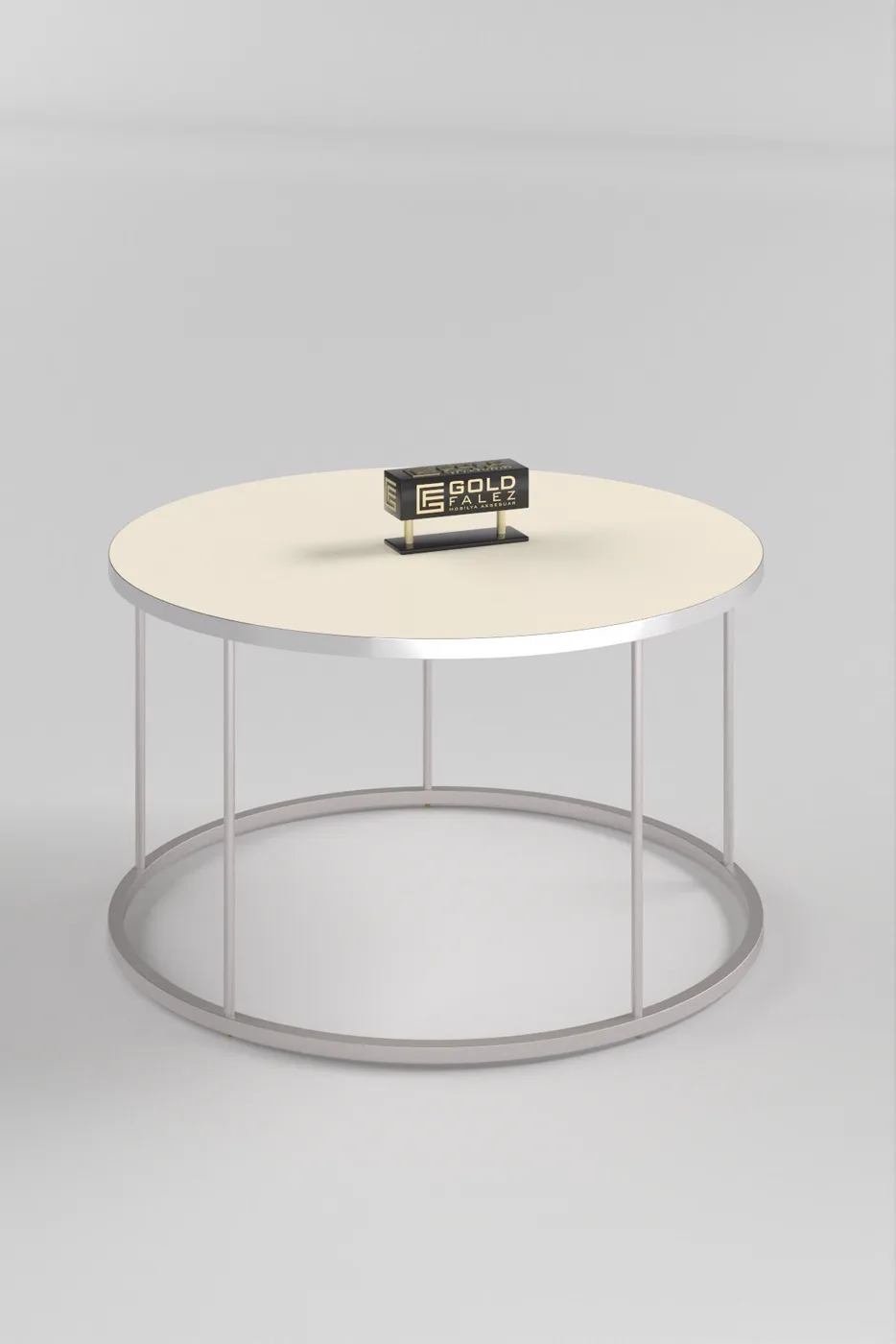 Terra Gold Round Coffee & Nesting Table Set - Silver Cream