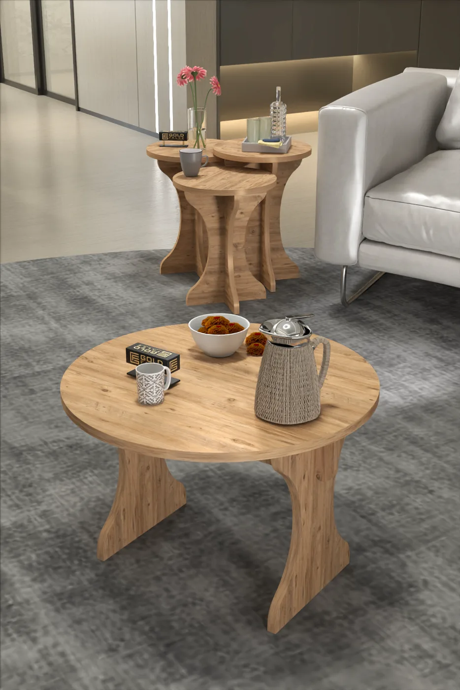 Mantar Round Coffee Table - Atlantic Pine