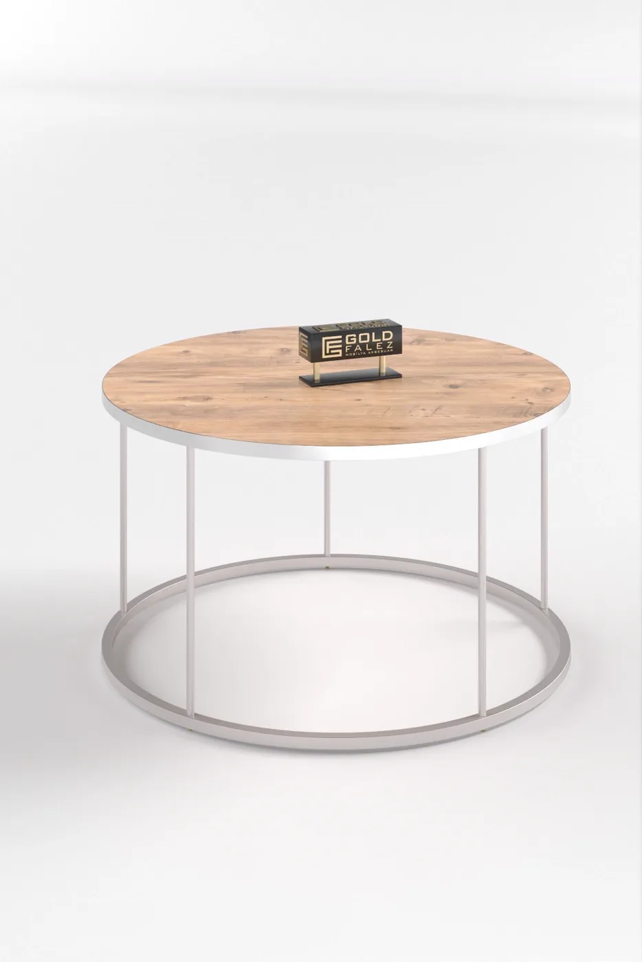 Terra Gold Round Coffee & Nesting Table Set - Silver Walnut Anthracite