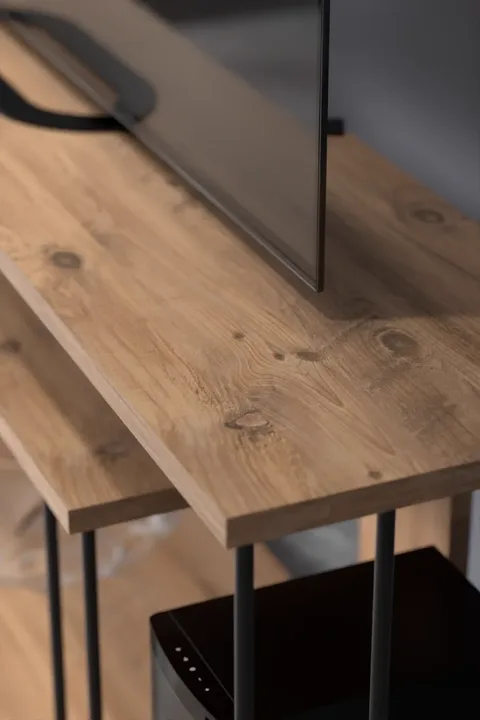 TV Stand with Shelves - Atlantic Pine