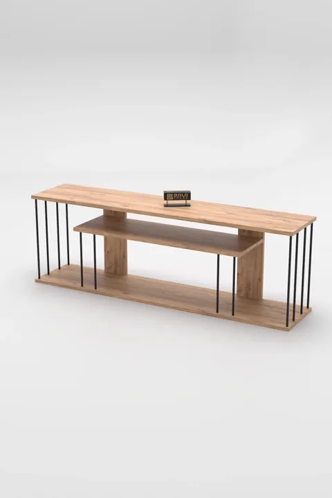 TV Stand with Shelves - Atlantic Pine
