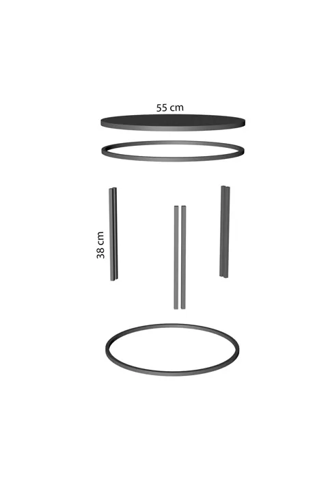 Dolunay Coffee & Side Table Set - White Marble Effect