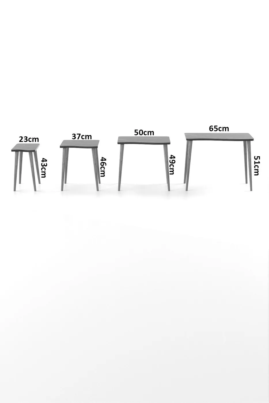 Turned Leg 4-Piece Square Nesting Table Set - Atlantic Pine