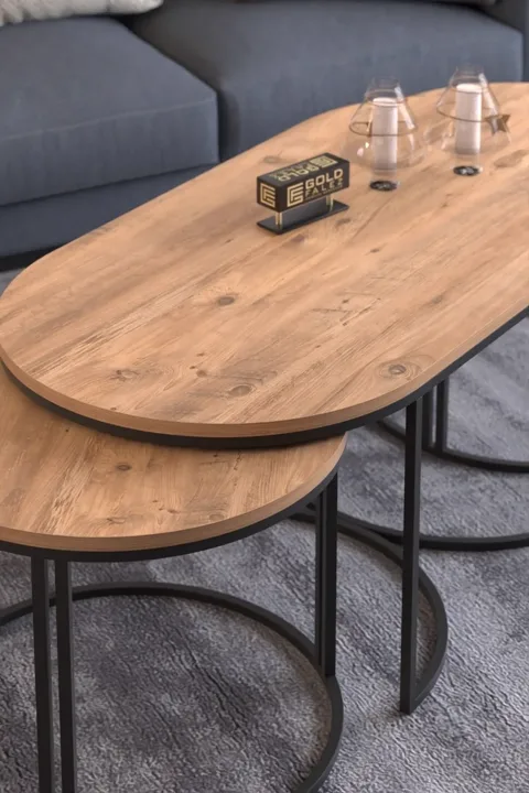 Dolunay Coffee & Side Table Set - Atlantic Pine