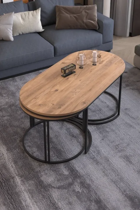 Dolunay Coffee & Side Table Set - Atlantic Pine