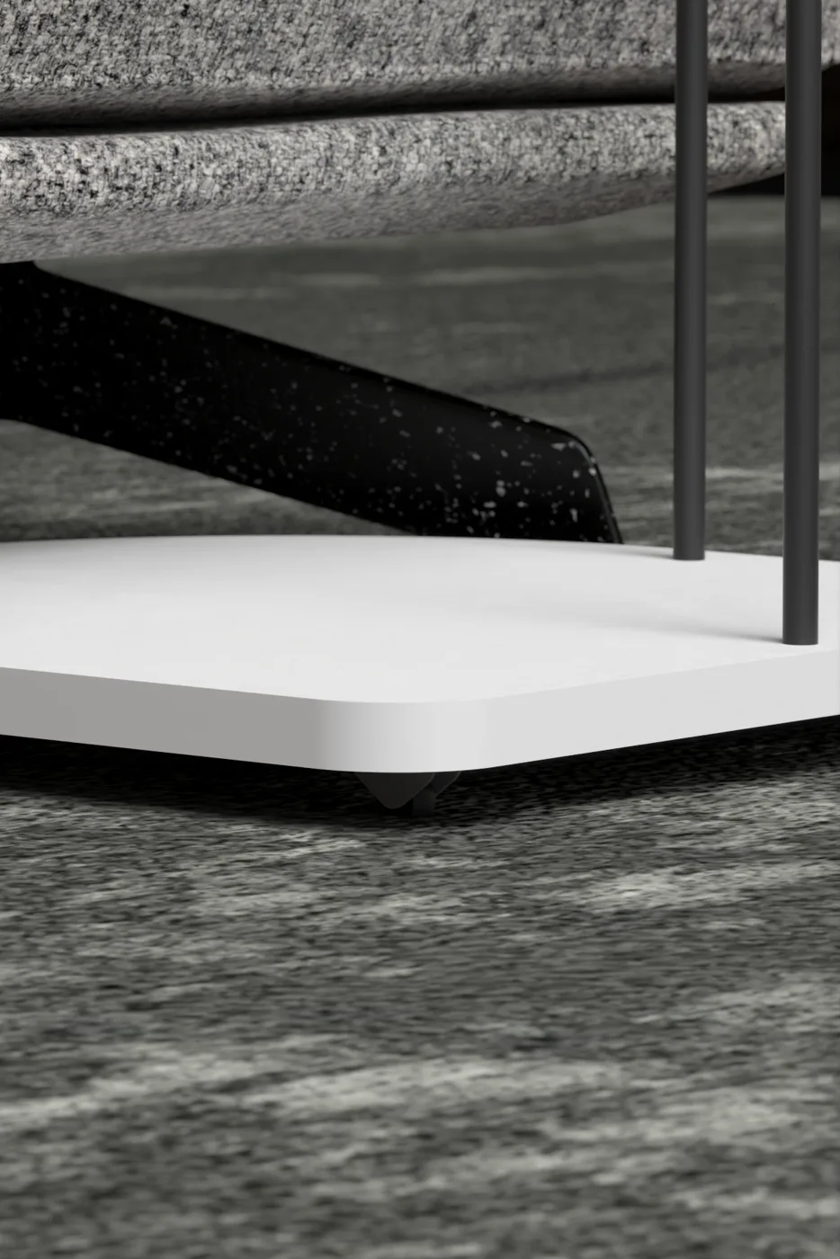 Oval Rolling Side Table - White