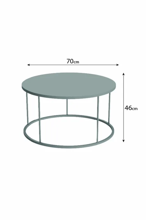 Terra Round Coffee Table Black Metal Legs - Efes