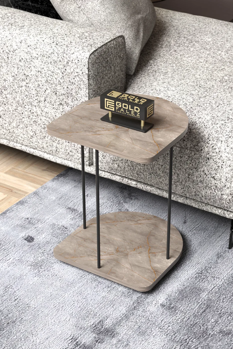 Oval Rolling Side Table - Gordion