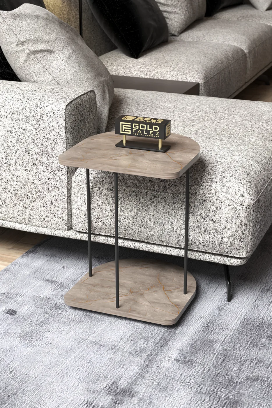 Oval Rolling Side Table - Gordion