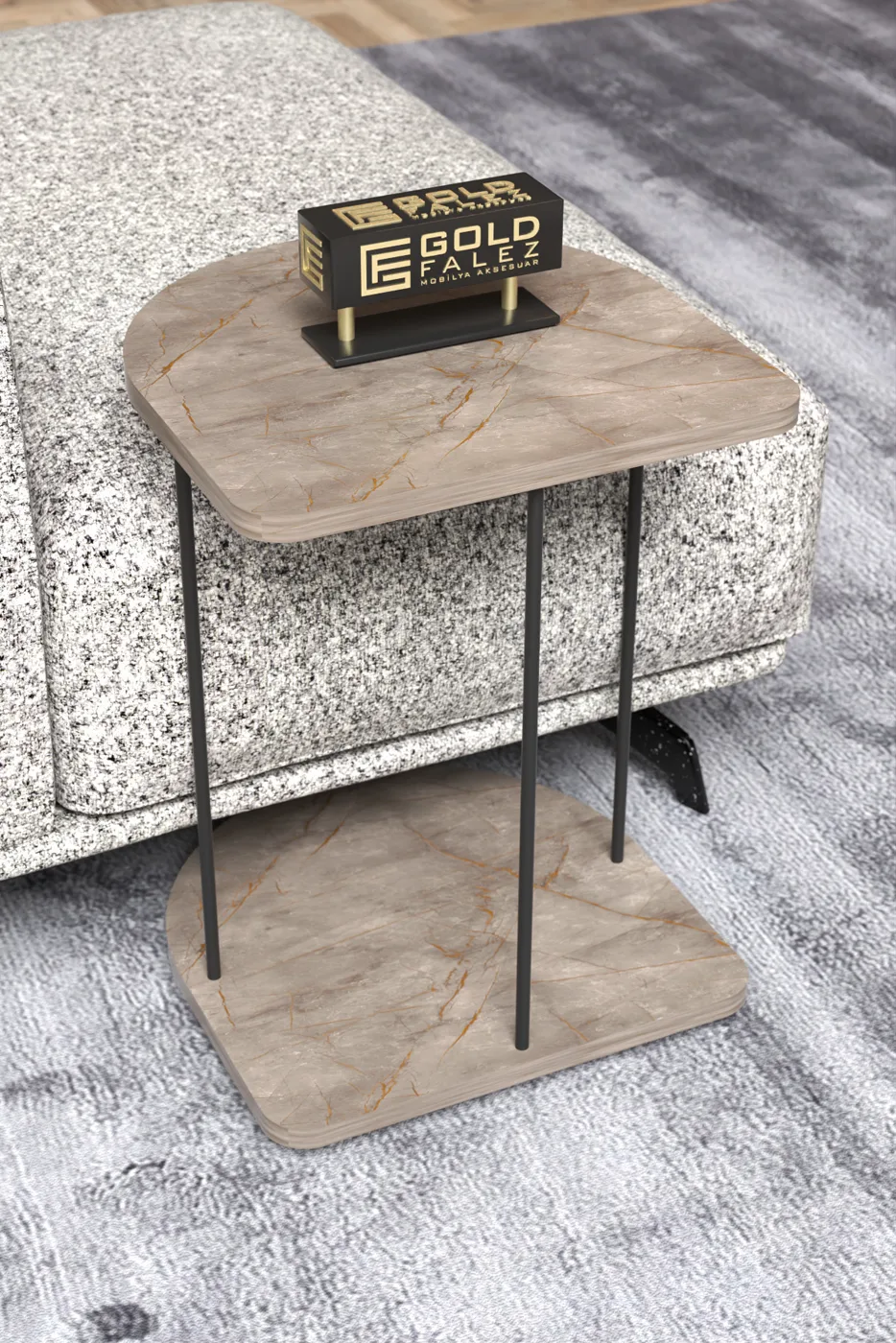 Oval Rolling Side Table - Gordion