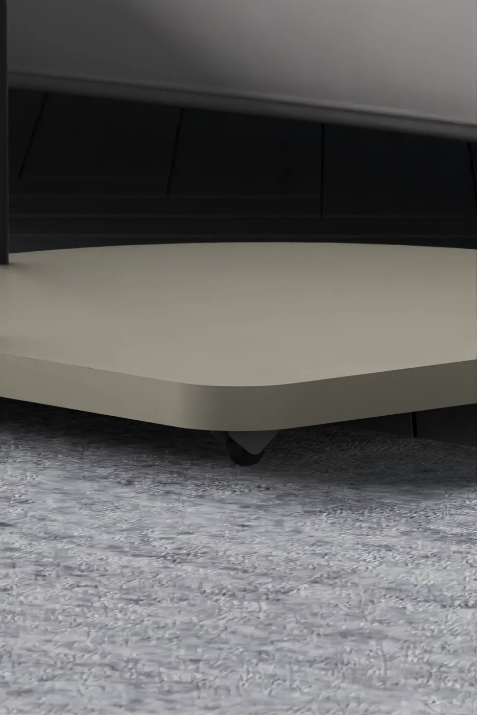 Oval Rolling Side Table - Cream