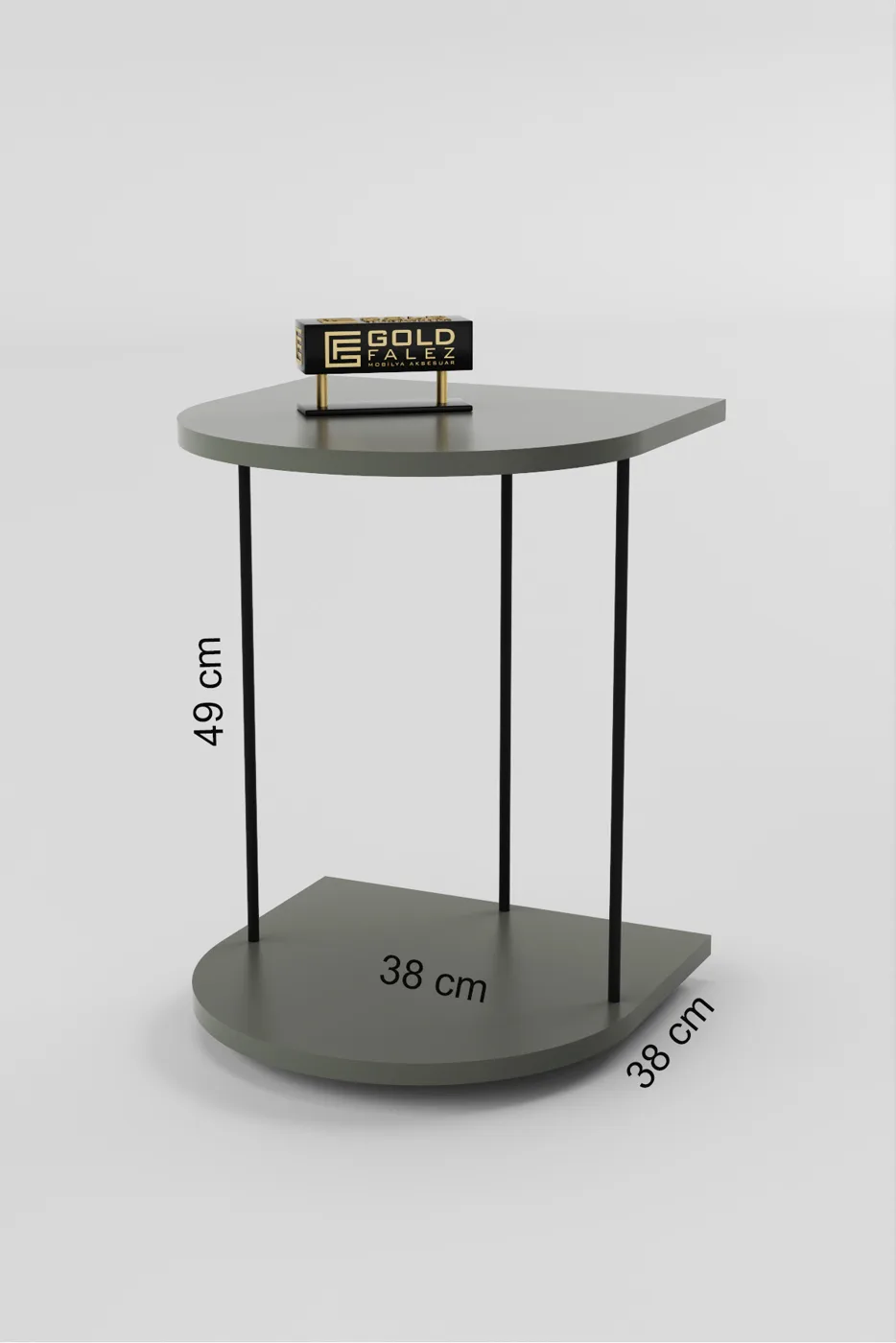 Oval Rolling Side Table - Cream