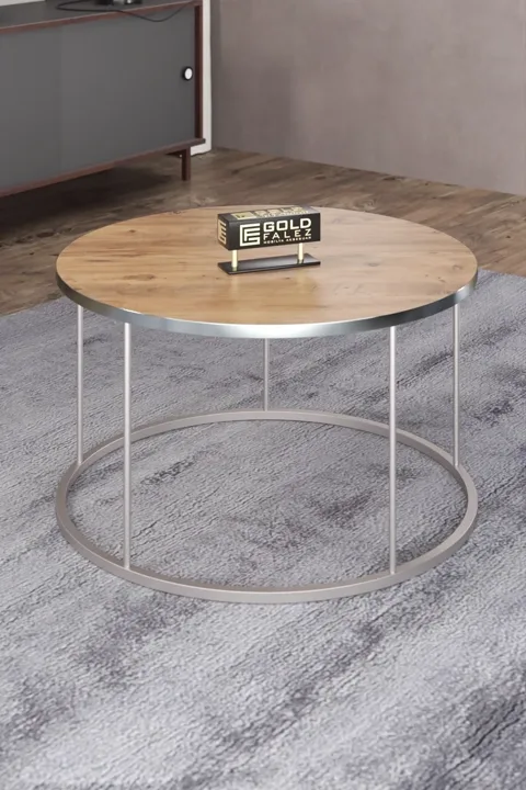 Terra Gold Round Coffee Table - Silver Walnut